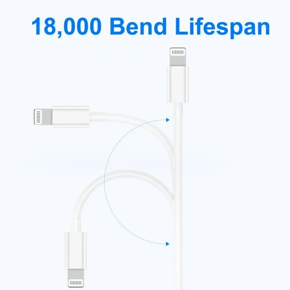 2 Pack Apple iPhone 20W PD 6Ft Fast USB C-Lightning Fast Charging Cable Set NWT